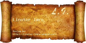 Linster Imre névjegykártya